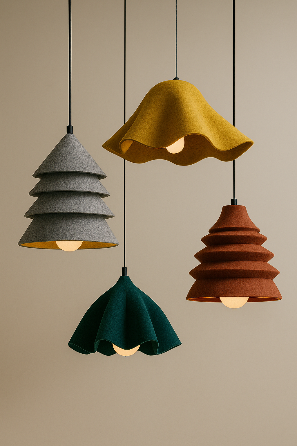 Lampy z filcu